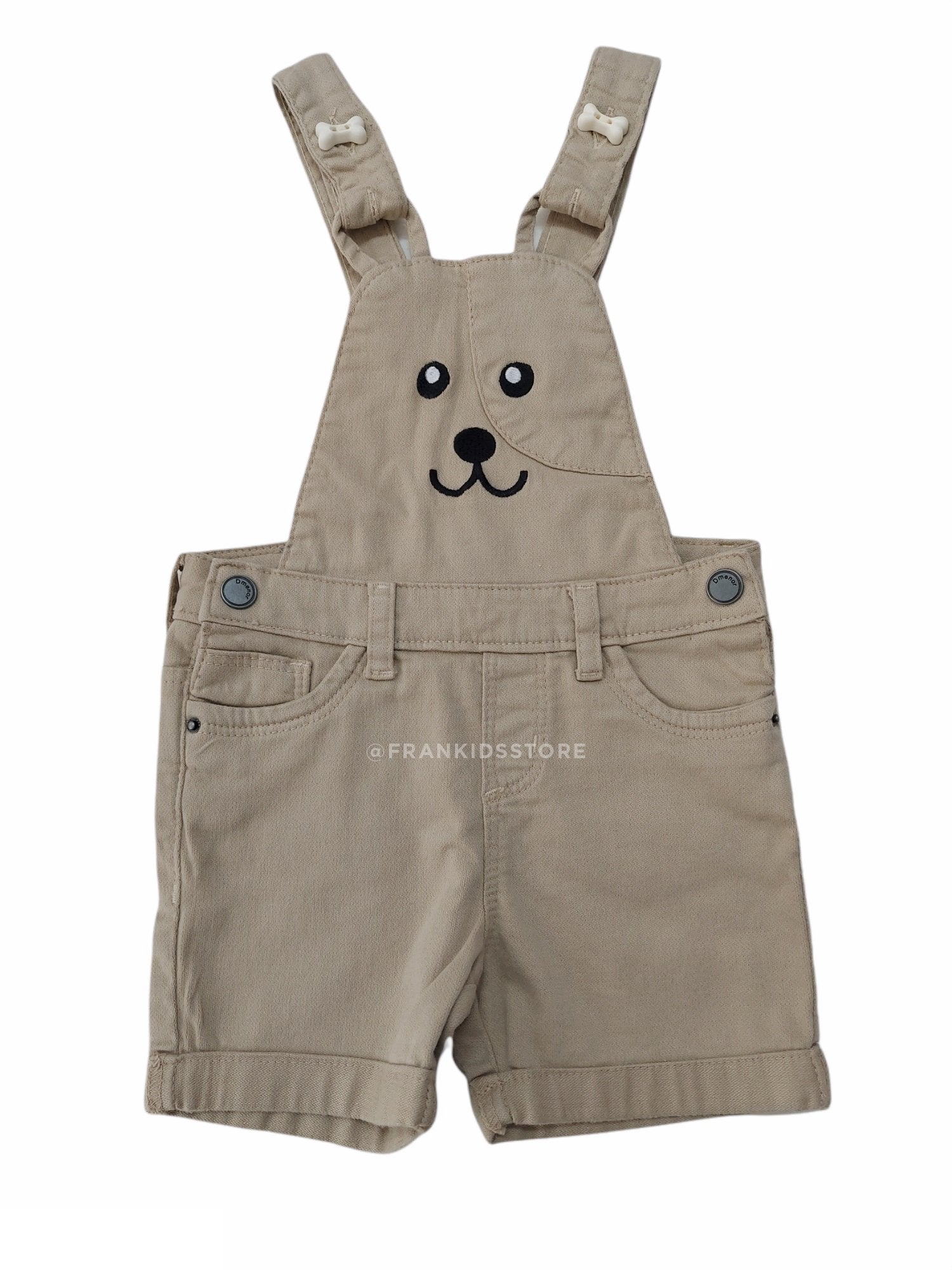 Jardineira Sarja Bebê Menino Cachorrinho - Dmenor