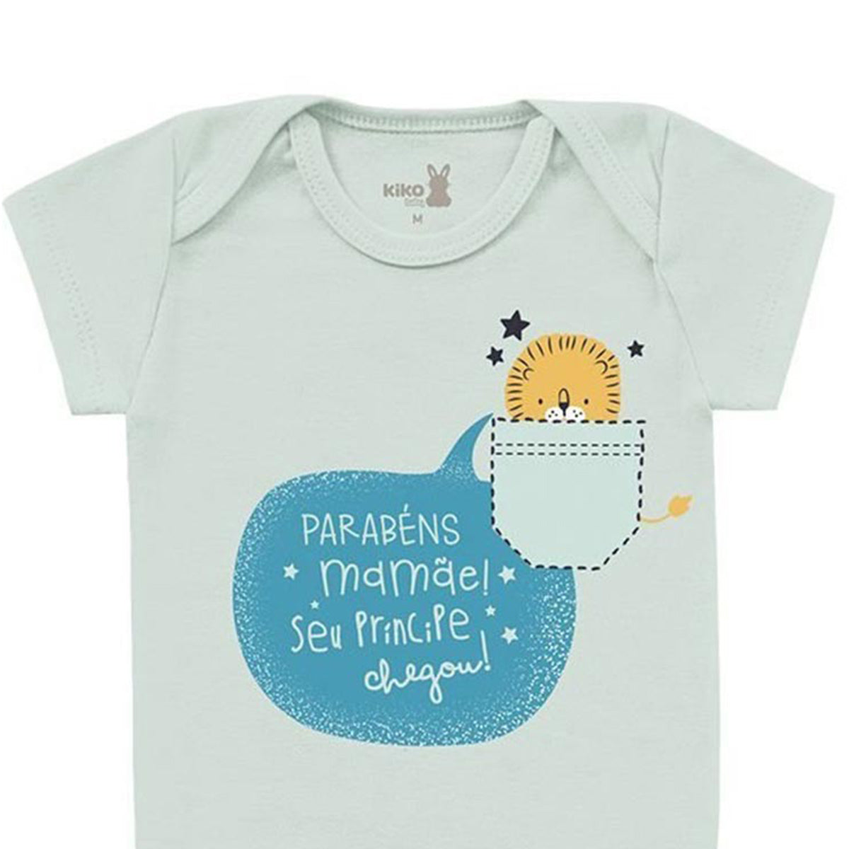 Body Manga Curta Bebê Menino Mamãe Príncipe Chegou - Kiko Baby