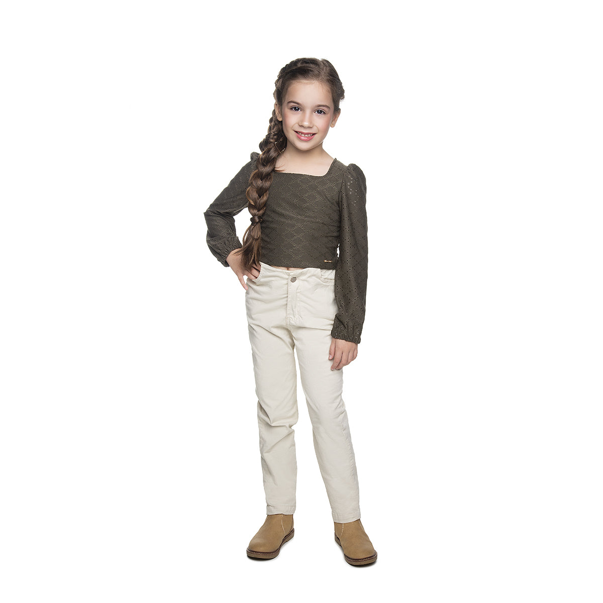 Blusa Infantil Feminina em Laise e Cotton - Have Fun