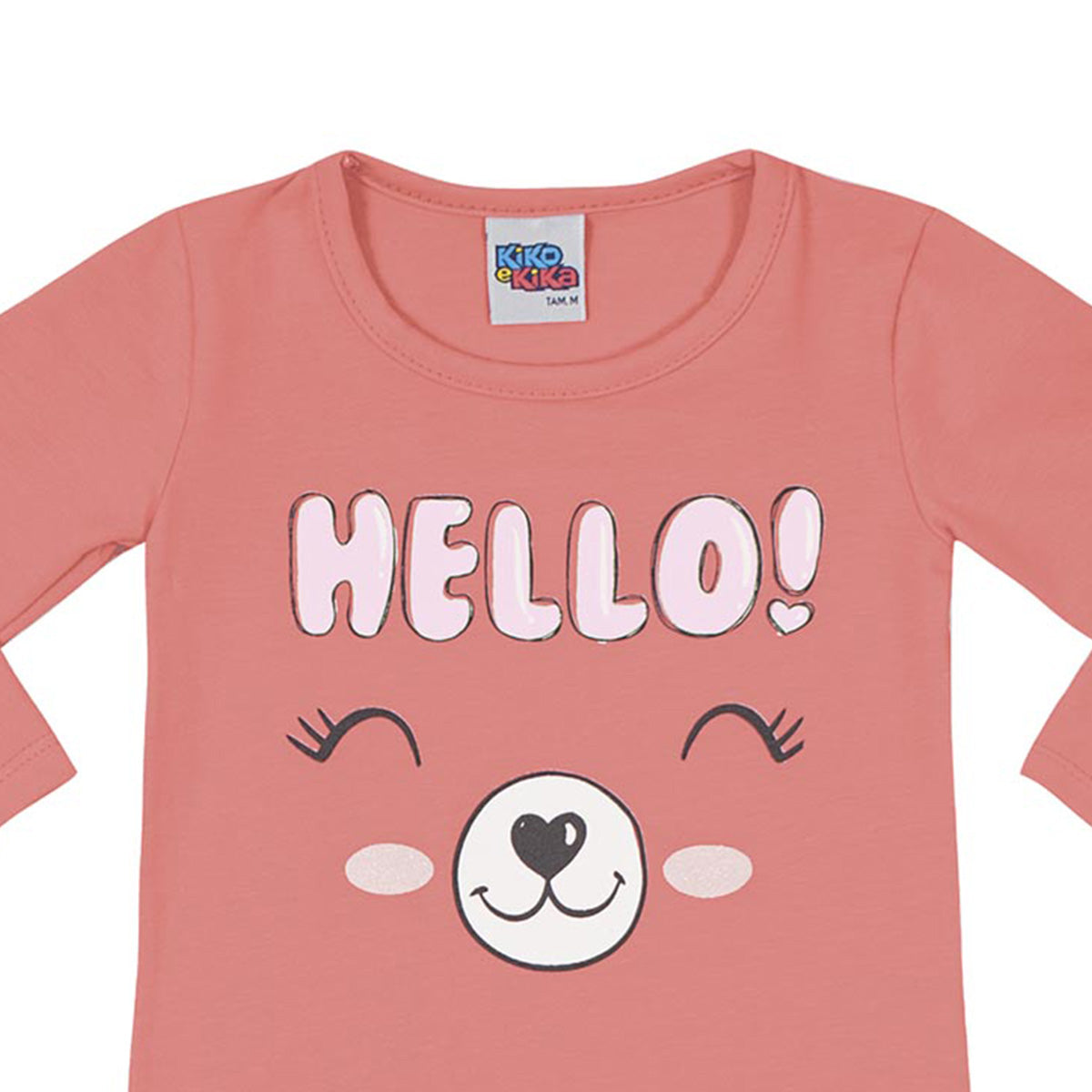 Blusa Manga Longa Bebê Menina Hello - Kiko e Kika