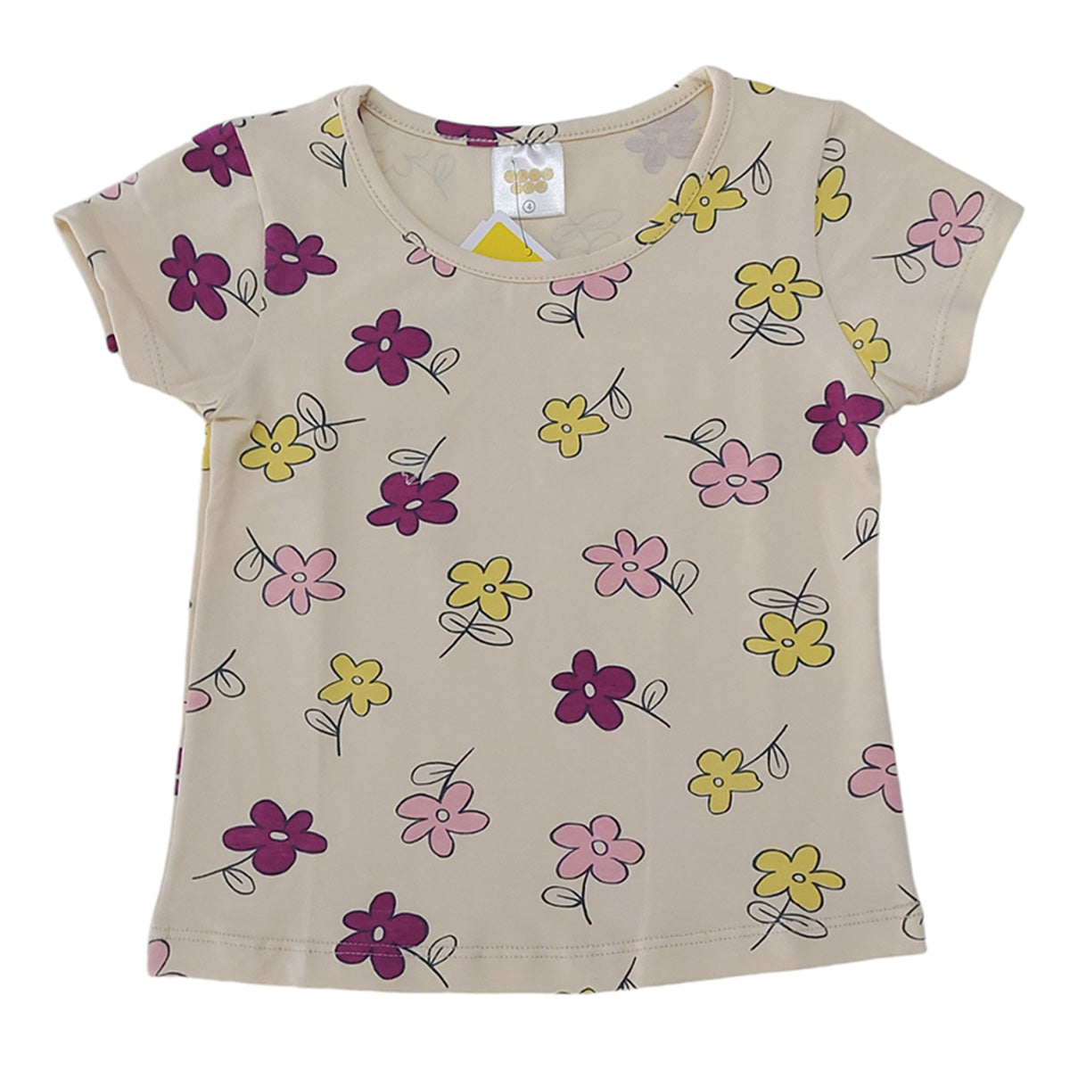 Blusa Feminina Infantil Manga Curta Flores - Have Fun