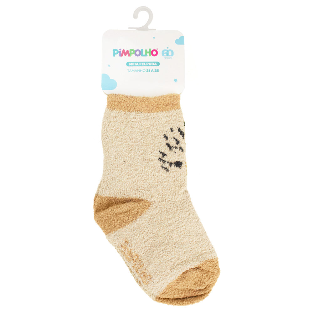 Meia Felpuda Bebê Menino 21-25 Porco Espinho - Pimpolho