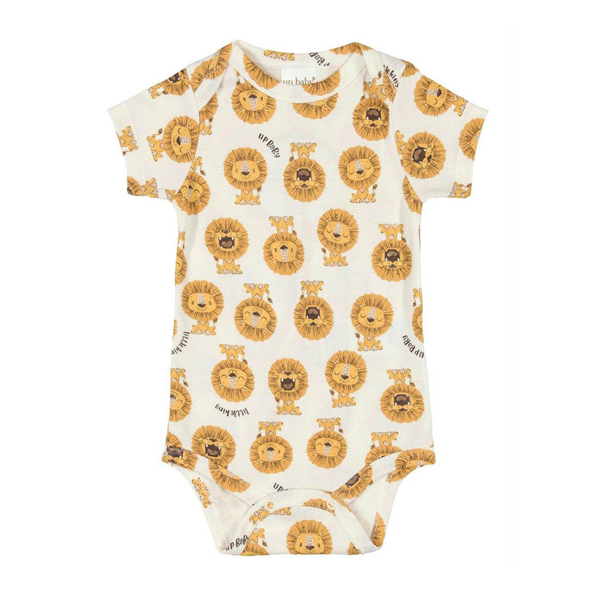 Body Manga Curta Bebê Menino Leão - Up Baby