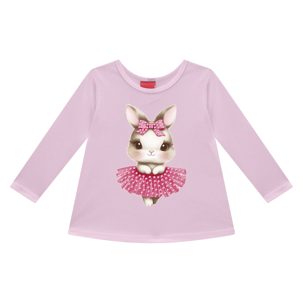 Blusa Infantil Menina Manga Longa em Cotton Coelhinha - Kyly