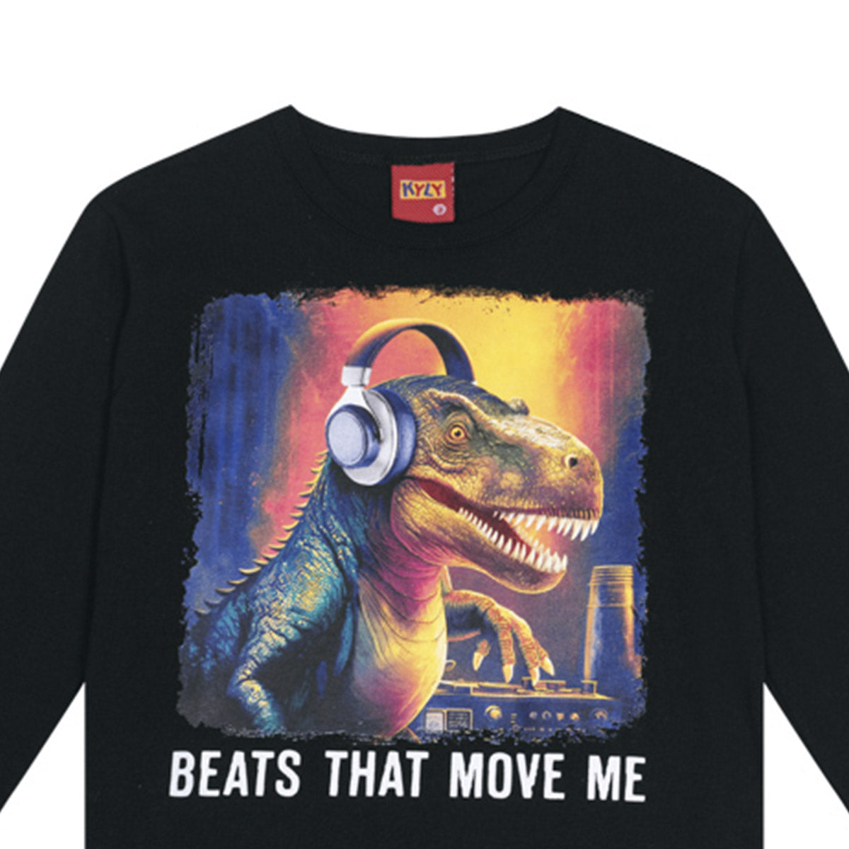 Camiseta Manga Longa Infantil Meia Malha Dino - Kyly