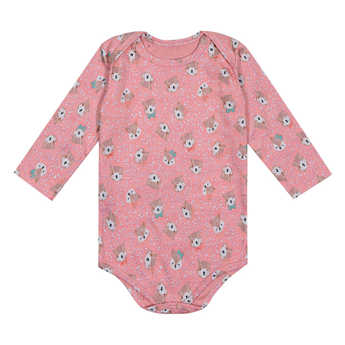 Body Manga Longa Bebê Menina Ursinhos - Kiko Baby