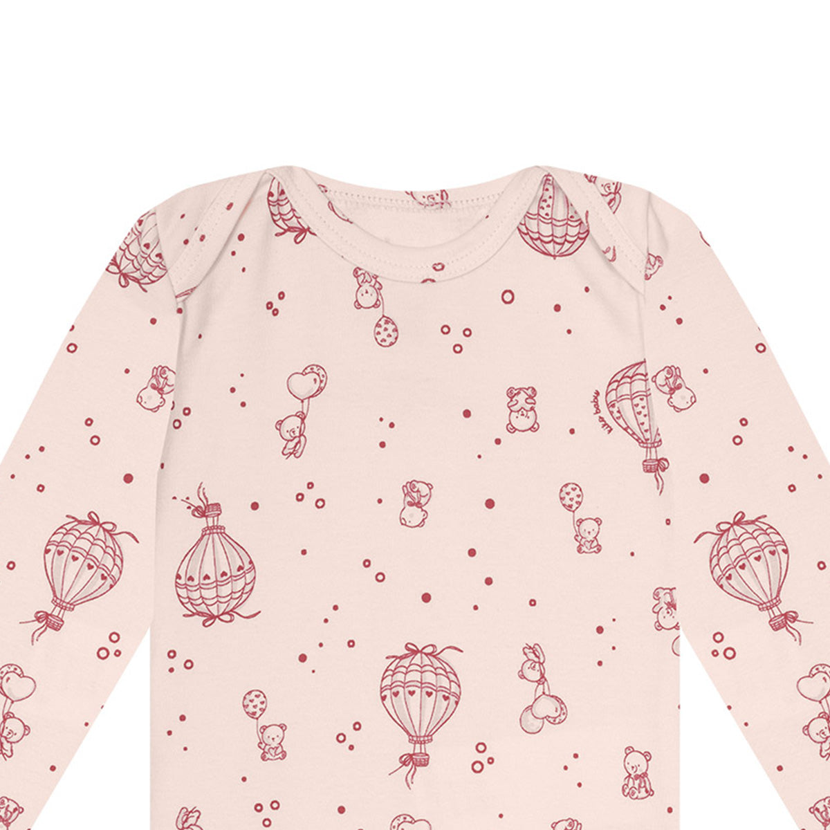 Body Manga Longa Bebê Menina Balões e Ursinhos - Kiko Baby