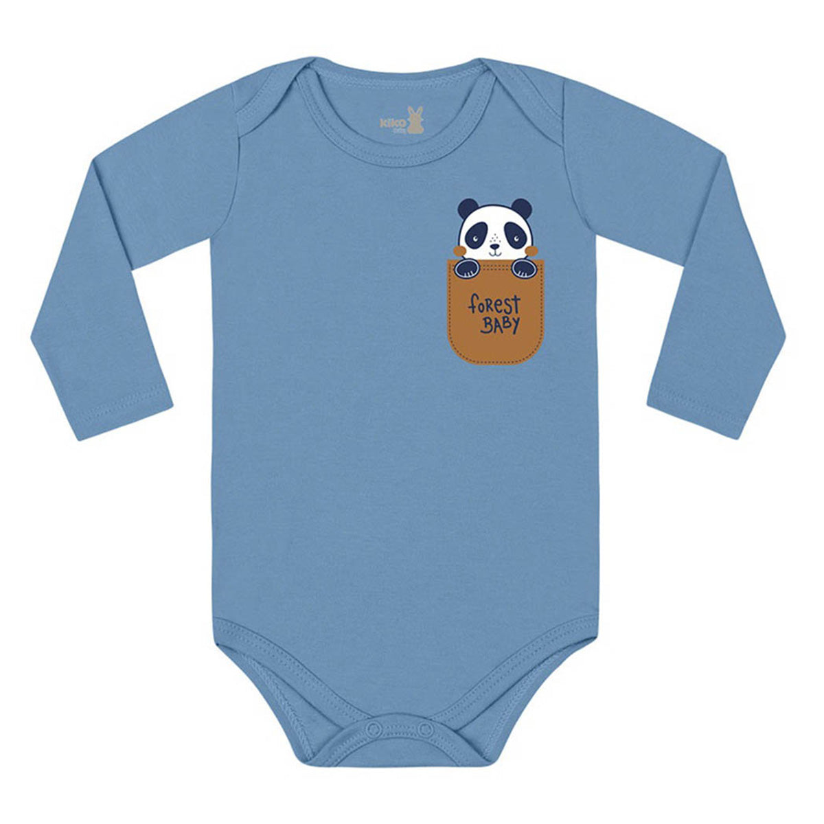 Body Manga Longa Bebê Menino Panda - Kiko Baby
