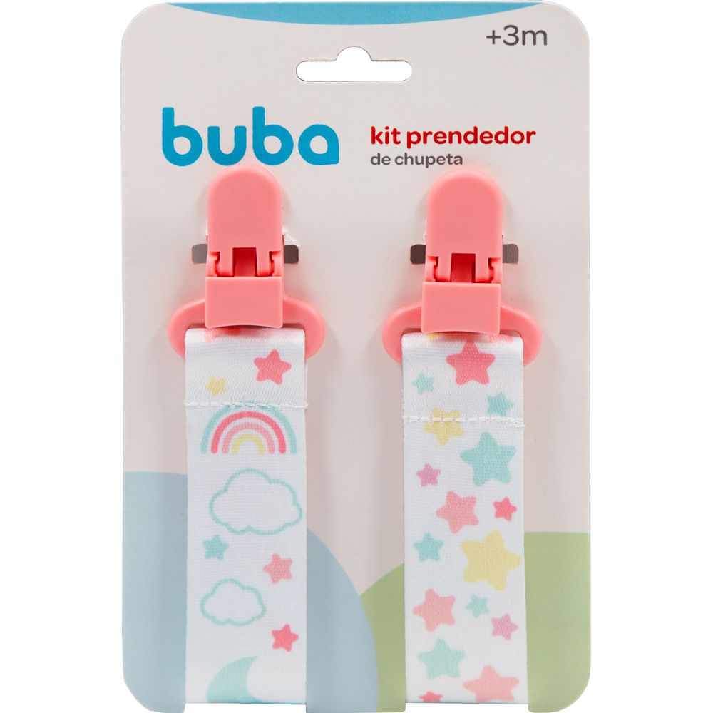Prendedor de Chupeta Estrelas Kit 2 Un - Buba