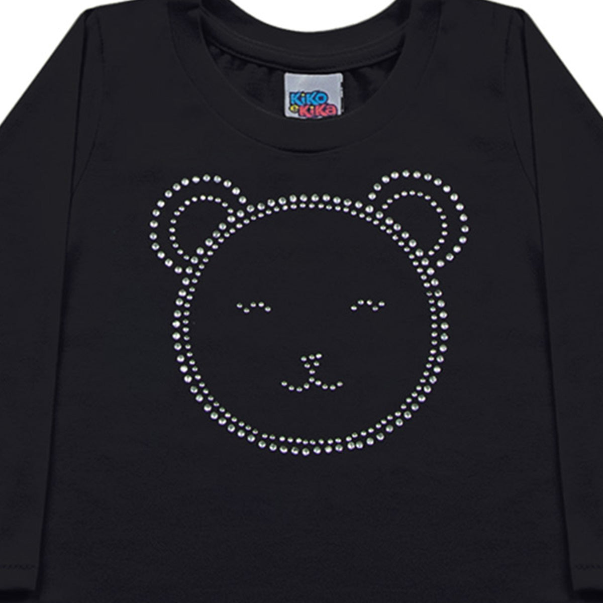 Blusa Manga Longa Infantil Menina Urso - Kiko e kika