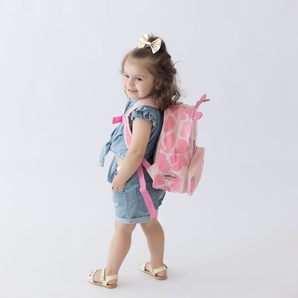 Mochila Infantil Rosa Girafa - Pimpolho