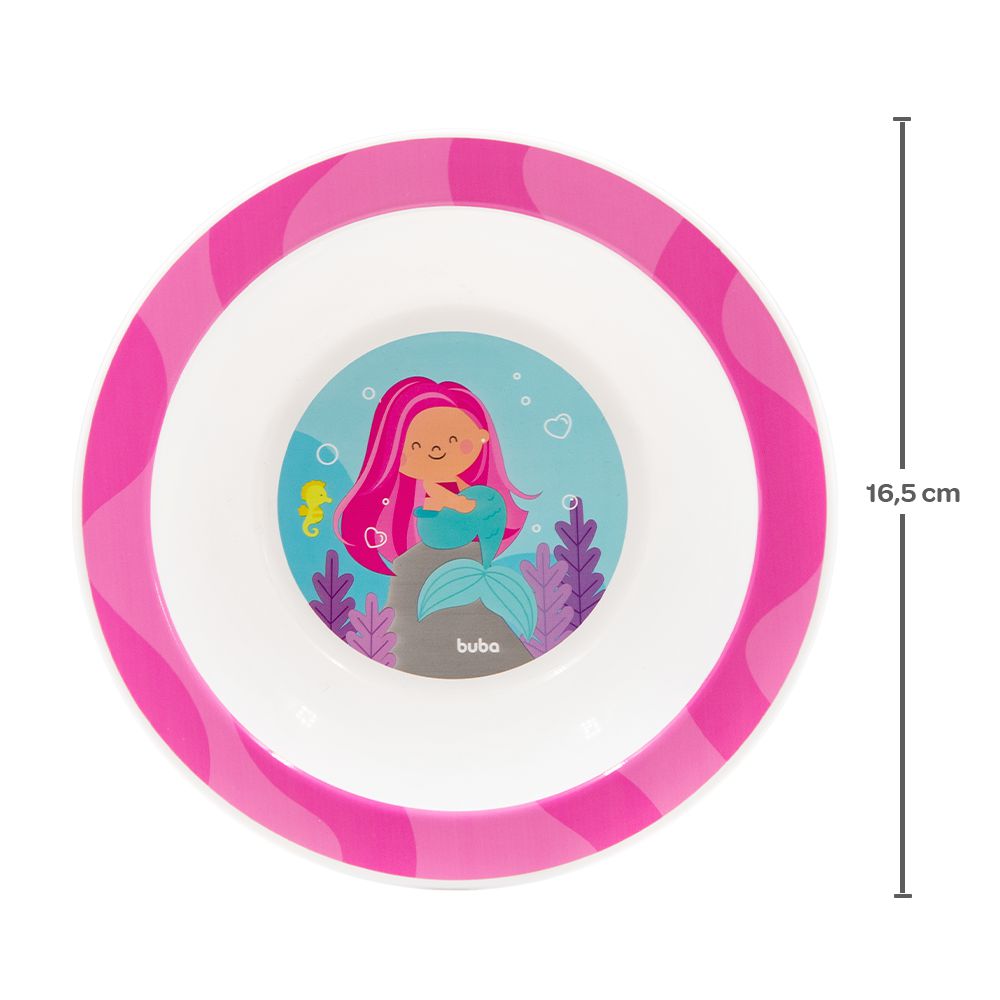 Prato Bebê Infantil Bowl Aventuras Sereia - Buba