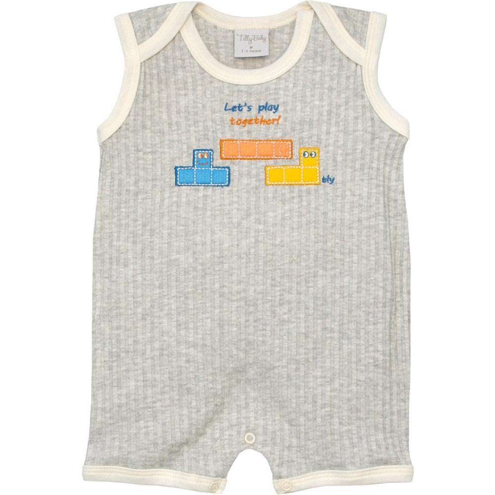 Macaquinho Curto Bebê Menino Tetris - Tilly Baby