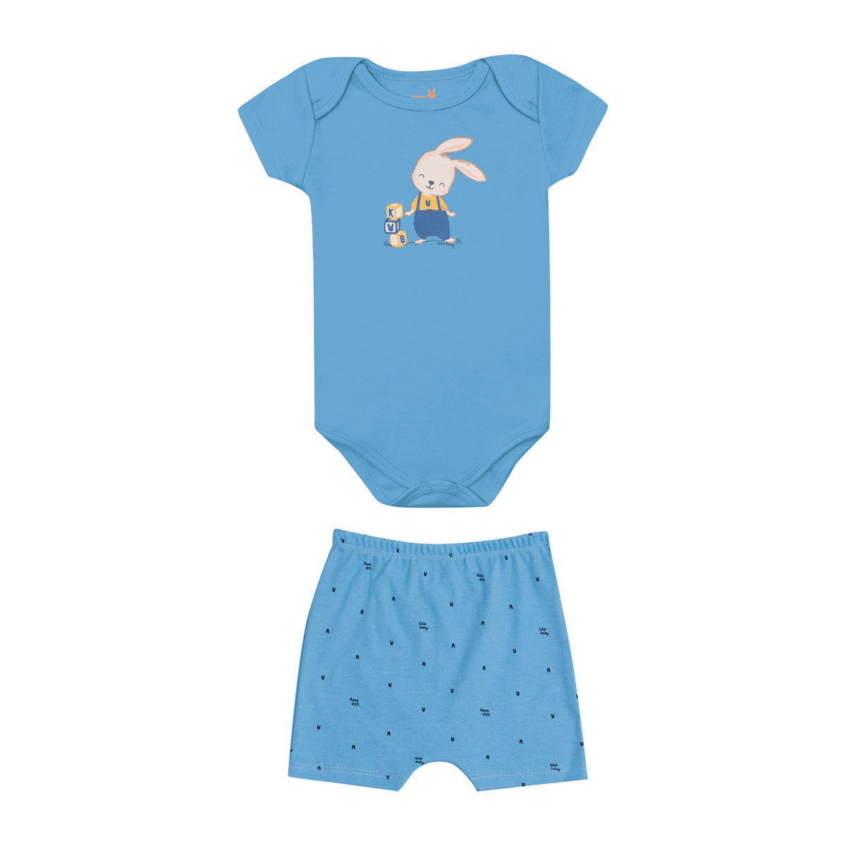 Conjunto Bebê Menino Body e Short Suedine Coelho - Kiko Baby