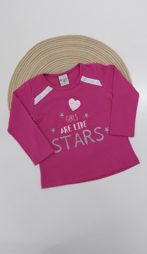 Blusa em Cotton Girls Are Like Stars - Have Fun