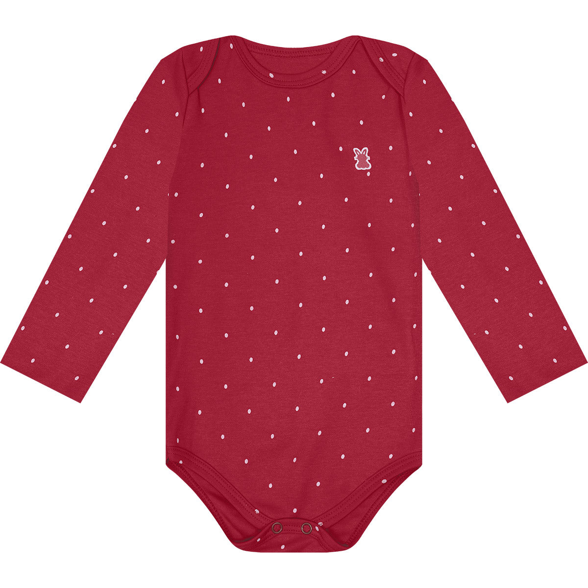 Body Manga Longa Bebê Menina Suedine Poá - Kiko Baby