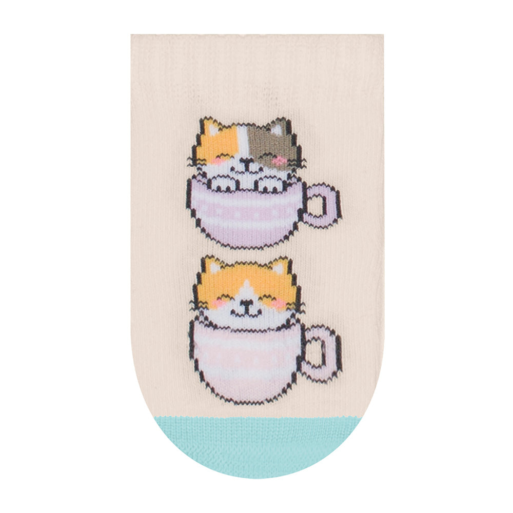 Meia Cano Médio Bebê Menina RN 0-5 Meses Gatos - Selene