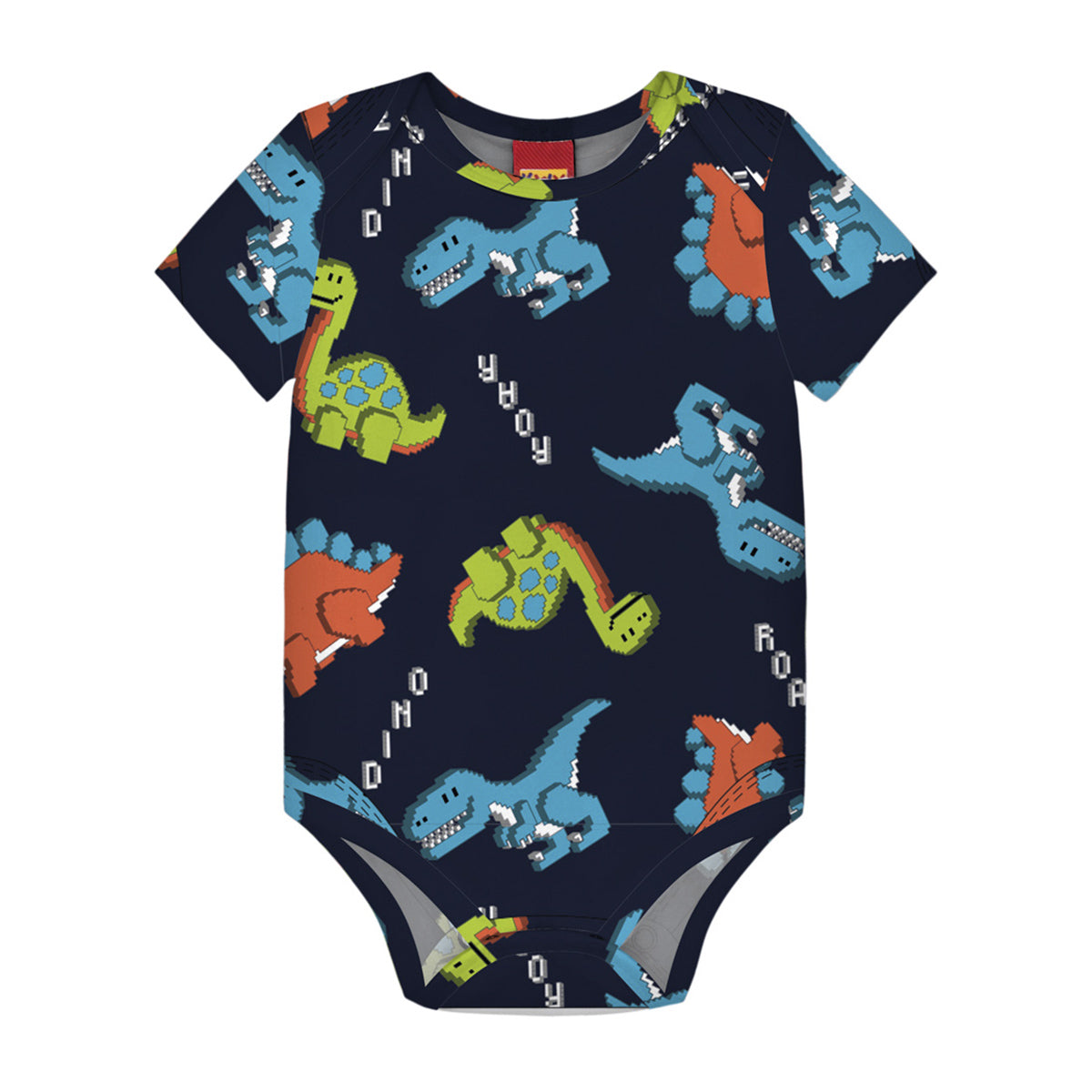 Body Manga Curta Bebê Menino Dinos - Kyly