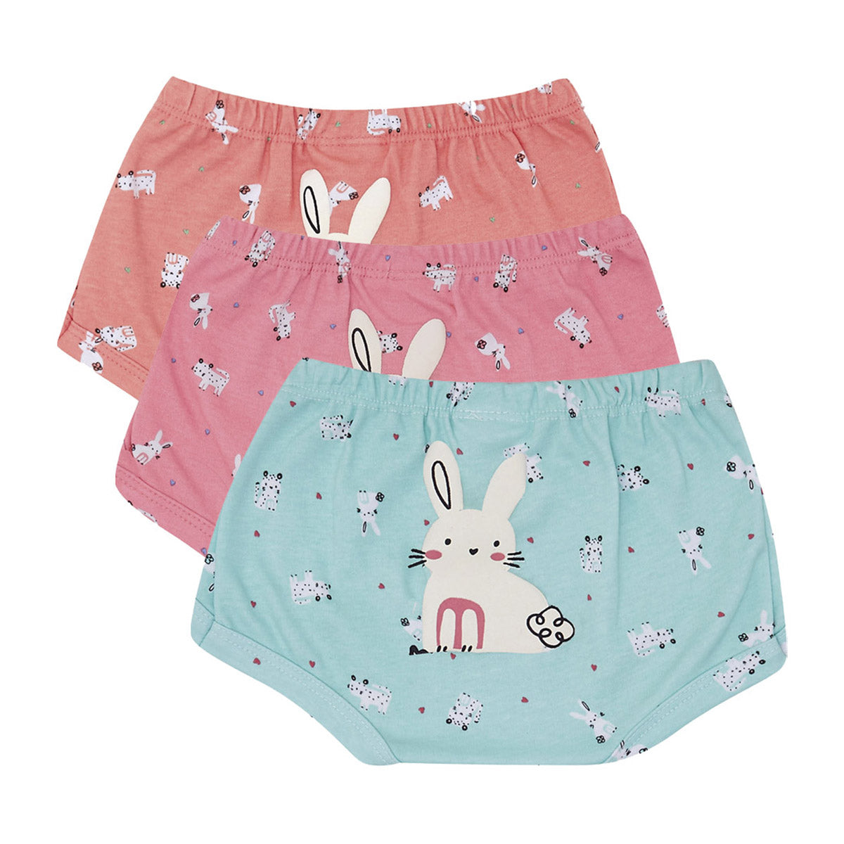 Short Cobre Fralda Menina em Suedine Coelhos - Kiko Baby