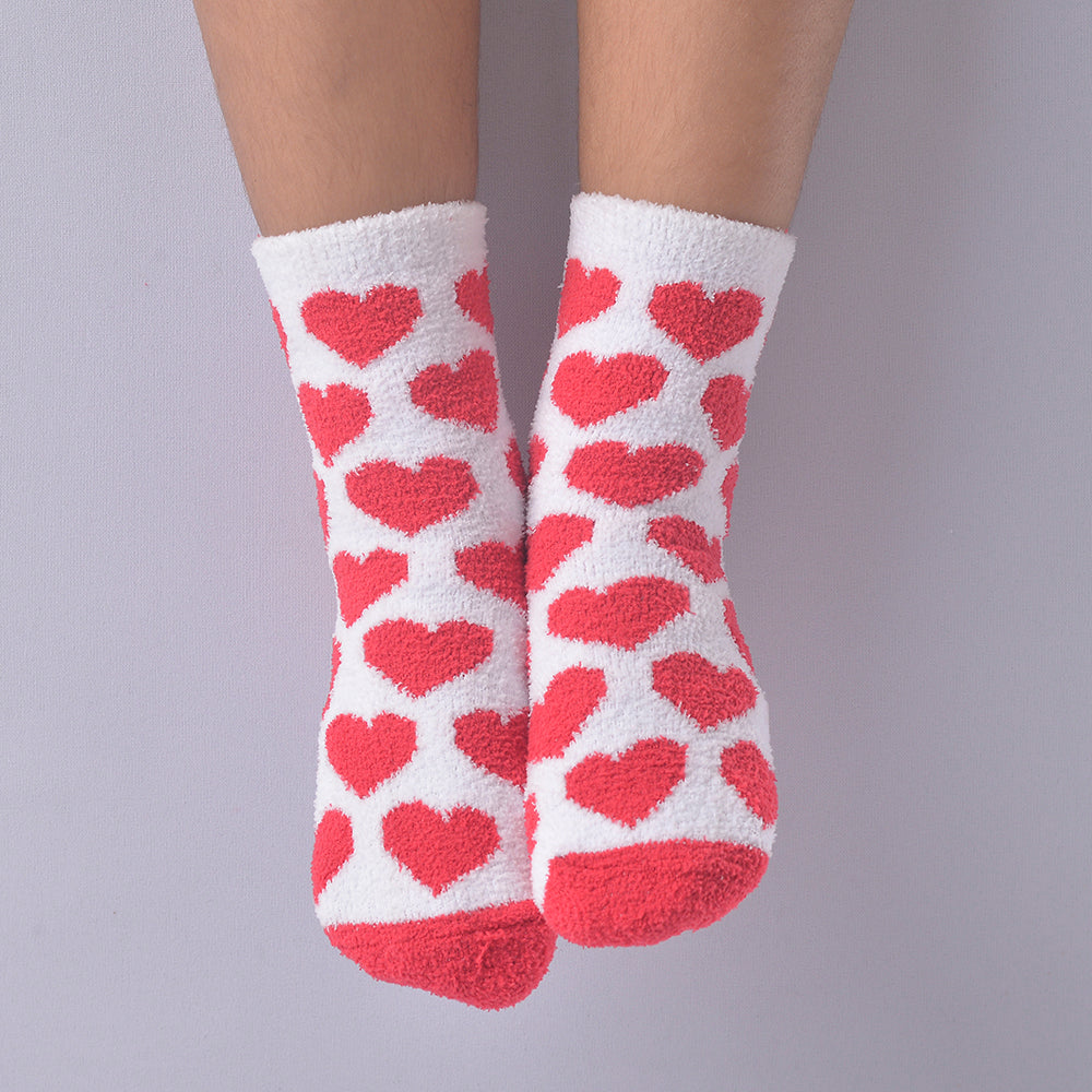 Meia Felpuda Infantil Menina 26-30 Corações - Pimpolho