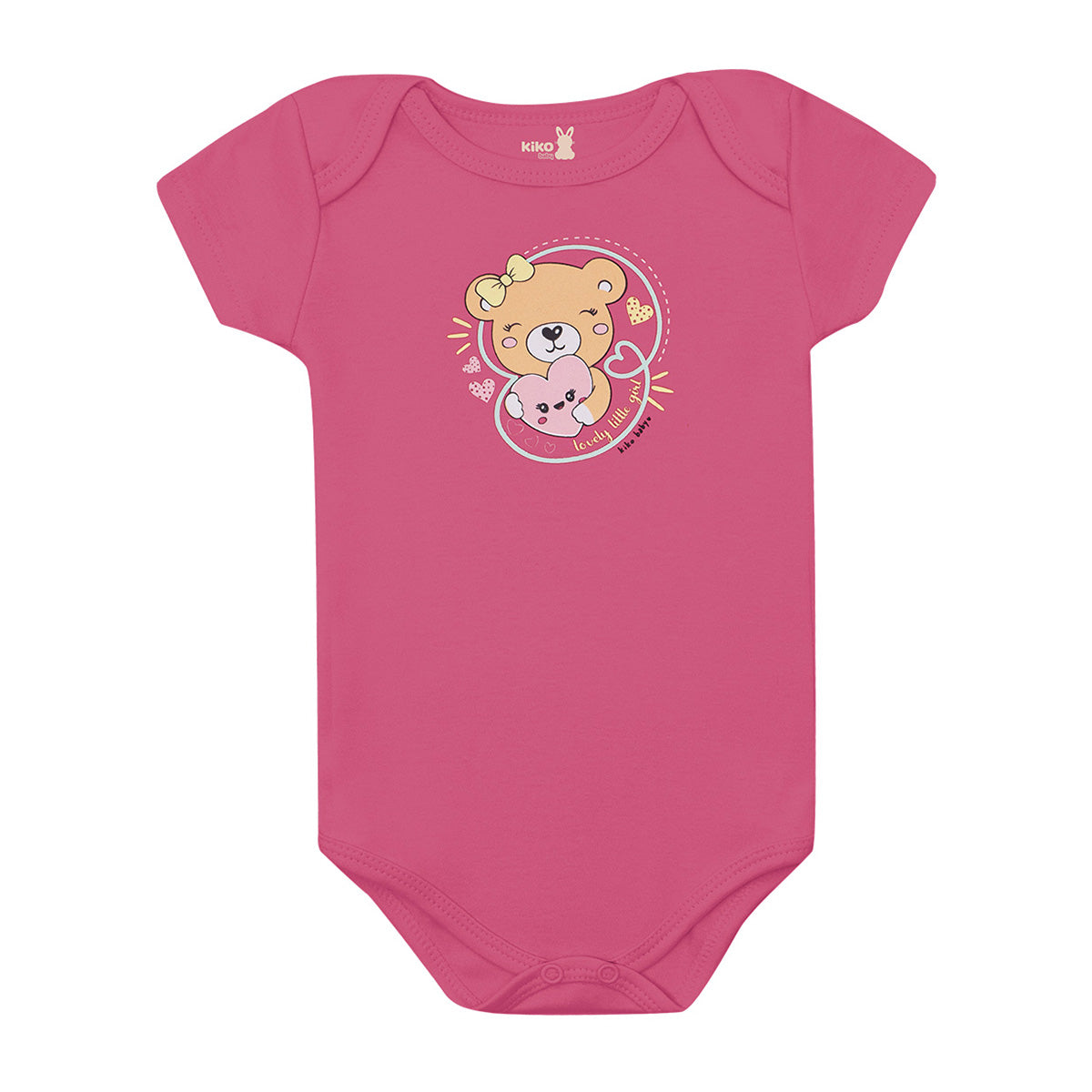 Body Manga Curta Bebê Menina Ursinhas - Kiko Baby