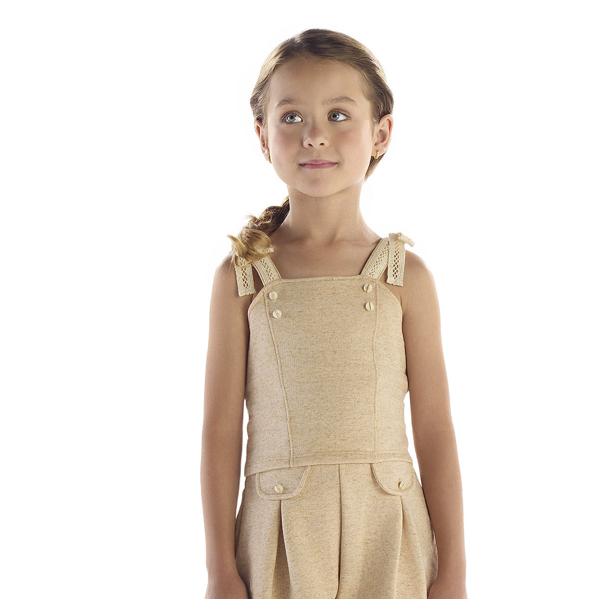 Conjunto Blusa com Renda e Shorts Social Linho - Kiki Xodó