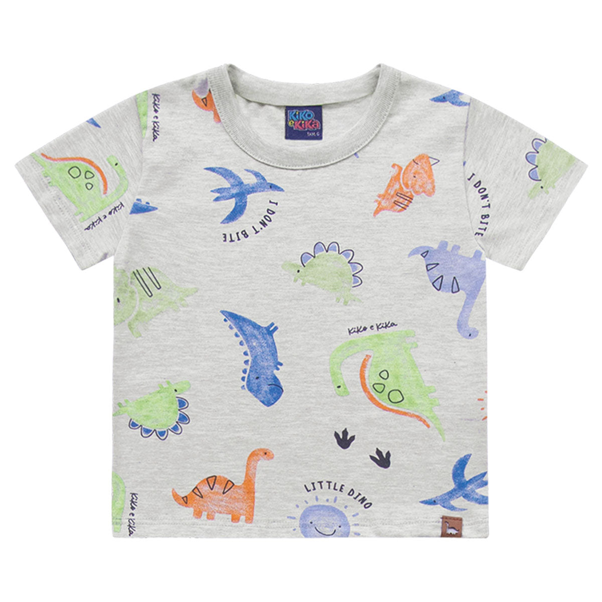 Camiseta Manga Curta Bebê Menino Dinos - Kiko e Kika