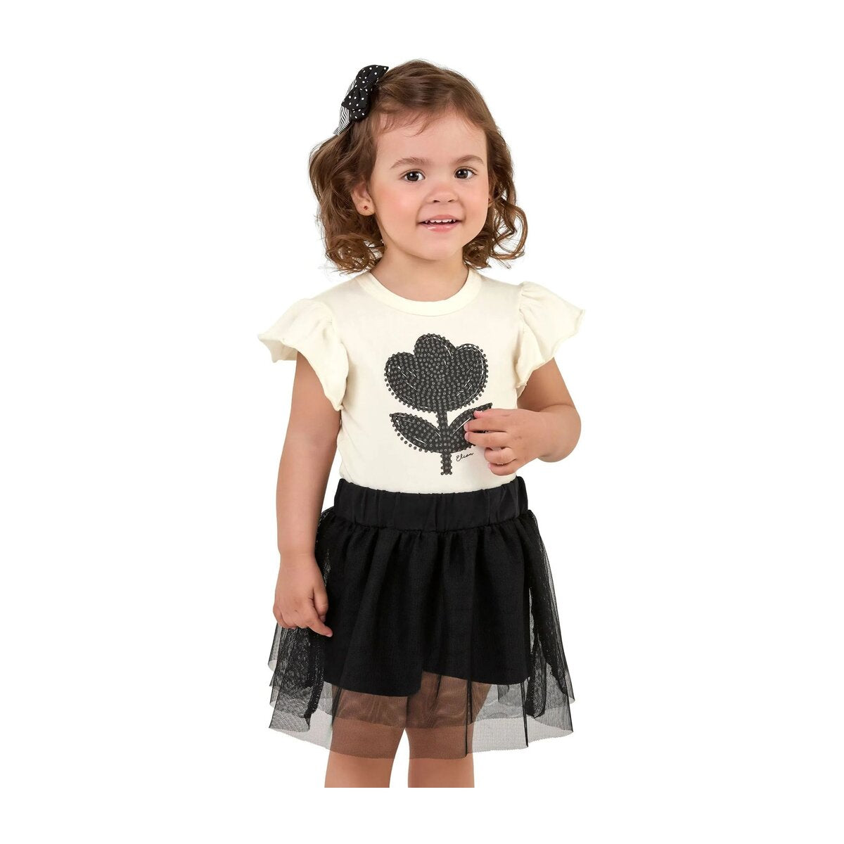 Conjunto Infantil Menina Blusa e Saia Tule - Elian