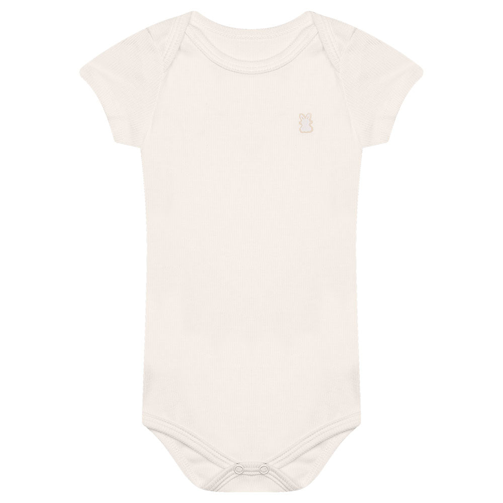 Body Manga Curta Bebê Liso Canelado Premium - Kiko Baby