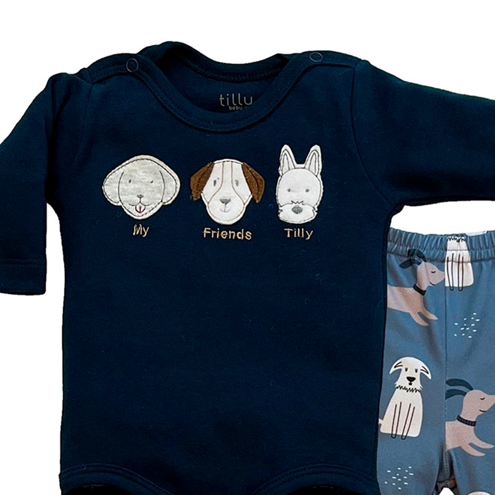 Conjunto Bebê Menino Body e Calça Cachorrinhos - Tilly Baby