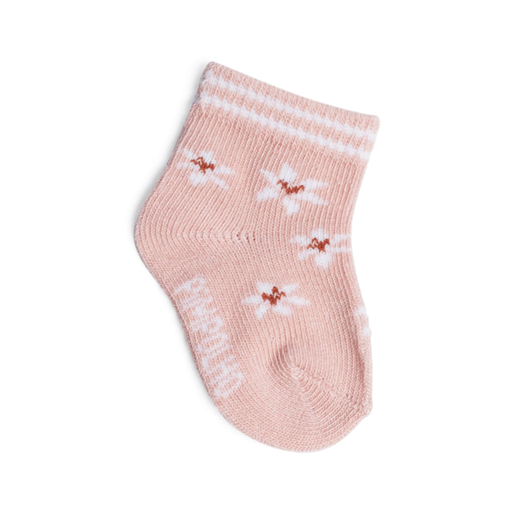 Kit 3 Pares Meia Cano Médio Bebê Menina Zero Flores - Pimpolho