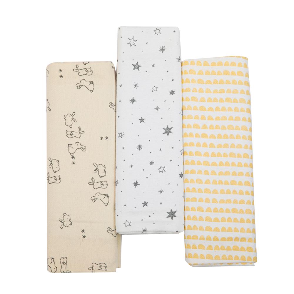 Cueiro Flanelado Estampado 1,0Mx80CM C/3 UN Coelho - Papi