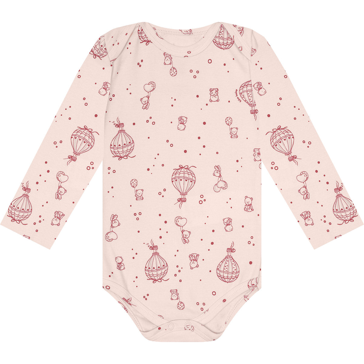 Body Manga Longa Bebê Menina Balões e Ursinhos - Kiko Baby