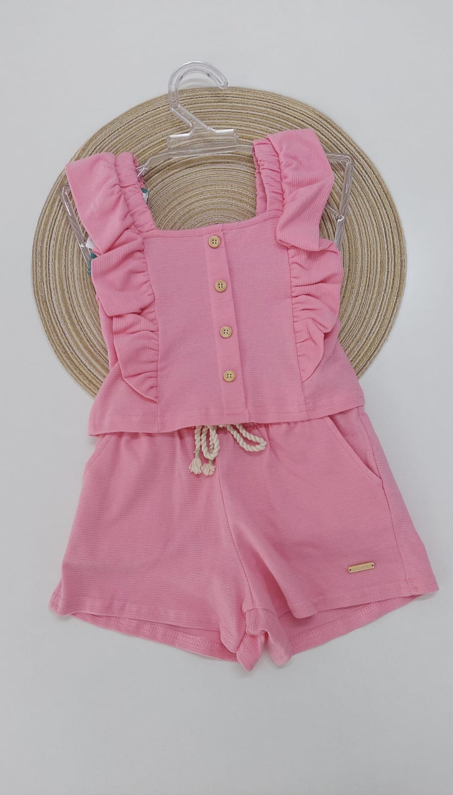 Conjunto Infantil Blusa Cropped e Shorts em Malha - Colorittá
