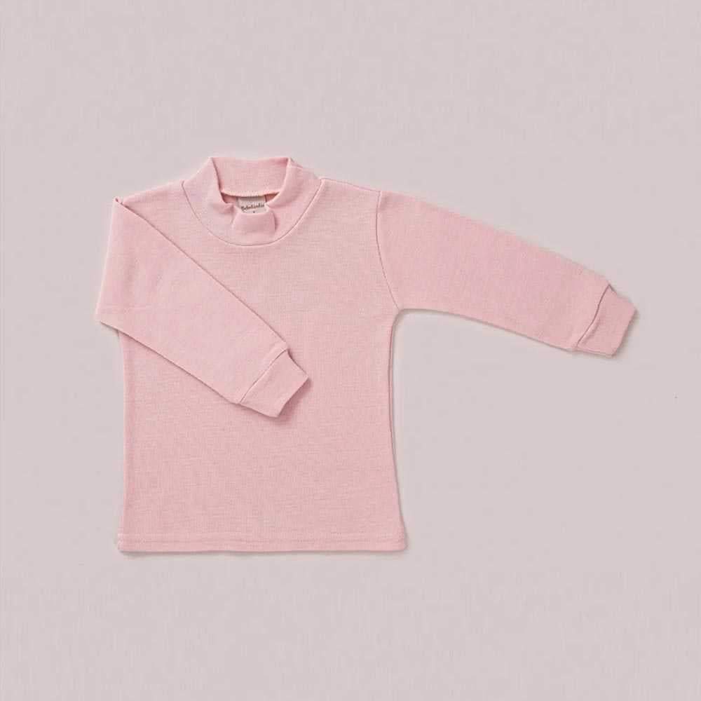 Blusa Básica de Lã Antialérgica Rosa Light - Bebelândia