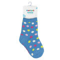 Meia Felpuda Bebê Menina 21-25 Azul Bolinhas - Pimpolho