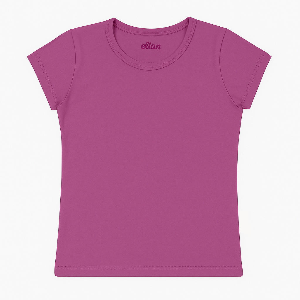 Blusa Infantil Menina Básica Lisa em Cotton Leve - Elian