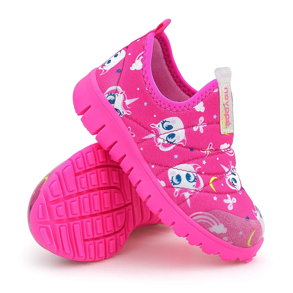 Tênis Infantil Super Flexível Pink Unicórnio - Novopé