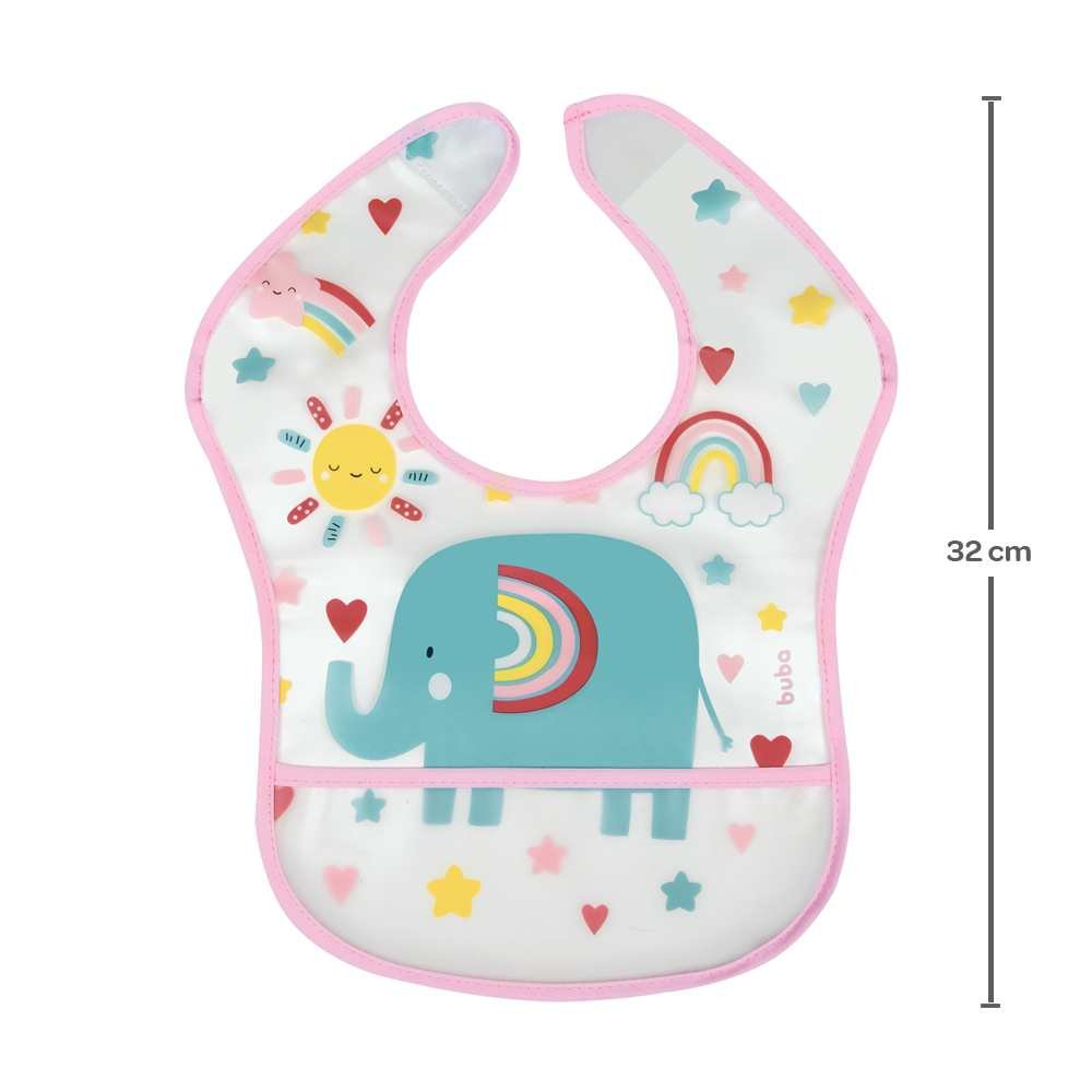 Babador Bebê Impermeável Para Alimentação Arco-íris - Buba