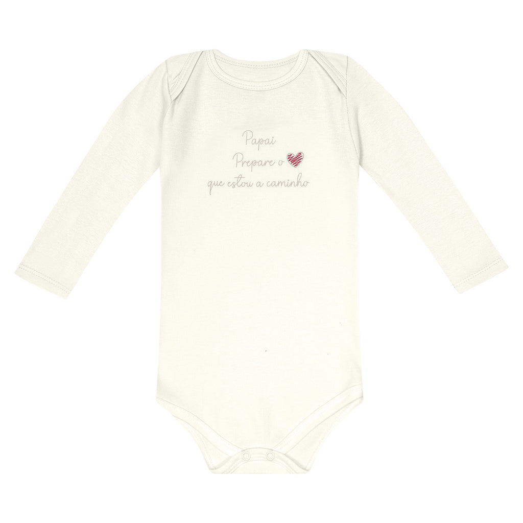 Body Manga Longa Bebê Unissex Papai Estou a Caminho - Kiko Baby
