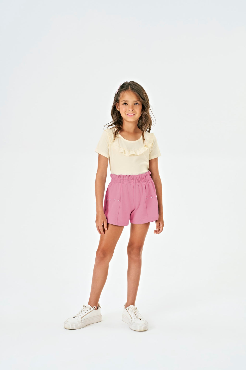 Blusa Infantil Manga Curta Cotton Com Gola - Kiko e Kika
