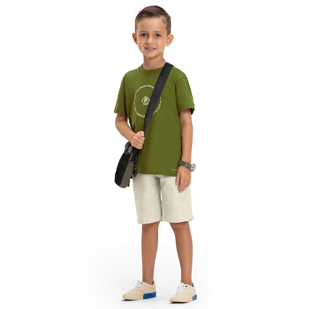 Conjunto Camp Meia Malha e Bermuda Tecido Eco - Have Fun