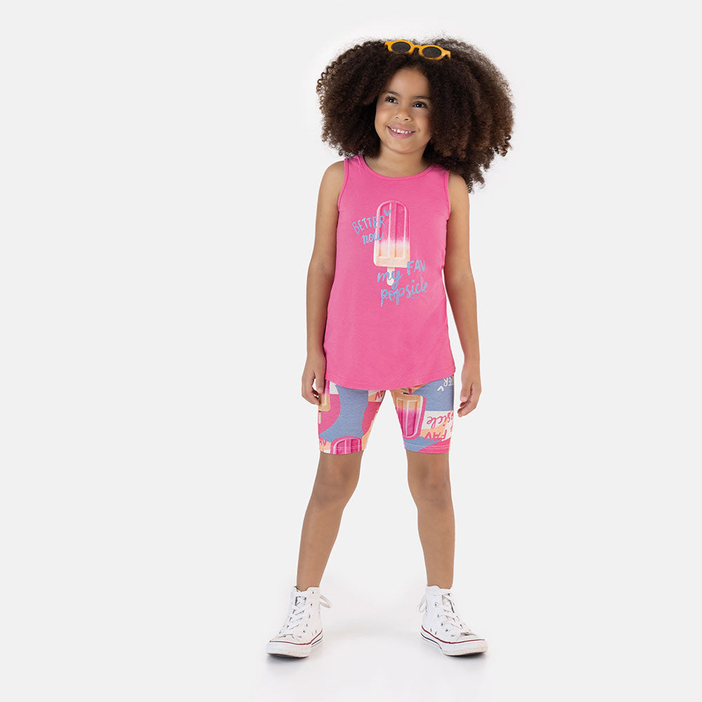 Conjunto Infantil Menina Bermuda Ciclista Sorvete - Malwee Kids