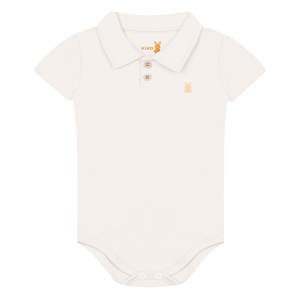 Body Manga Curta Bebê Menino Gola Polo - Kiko Baby