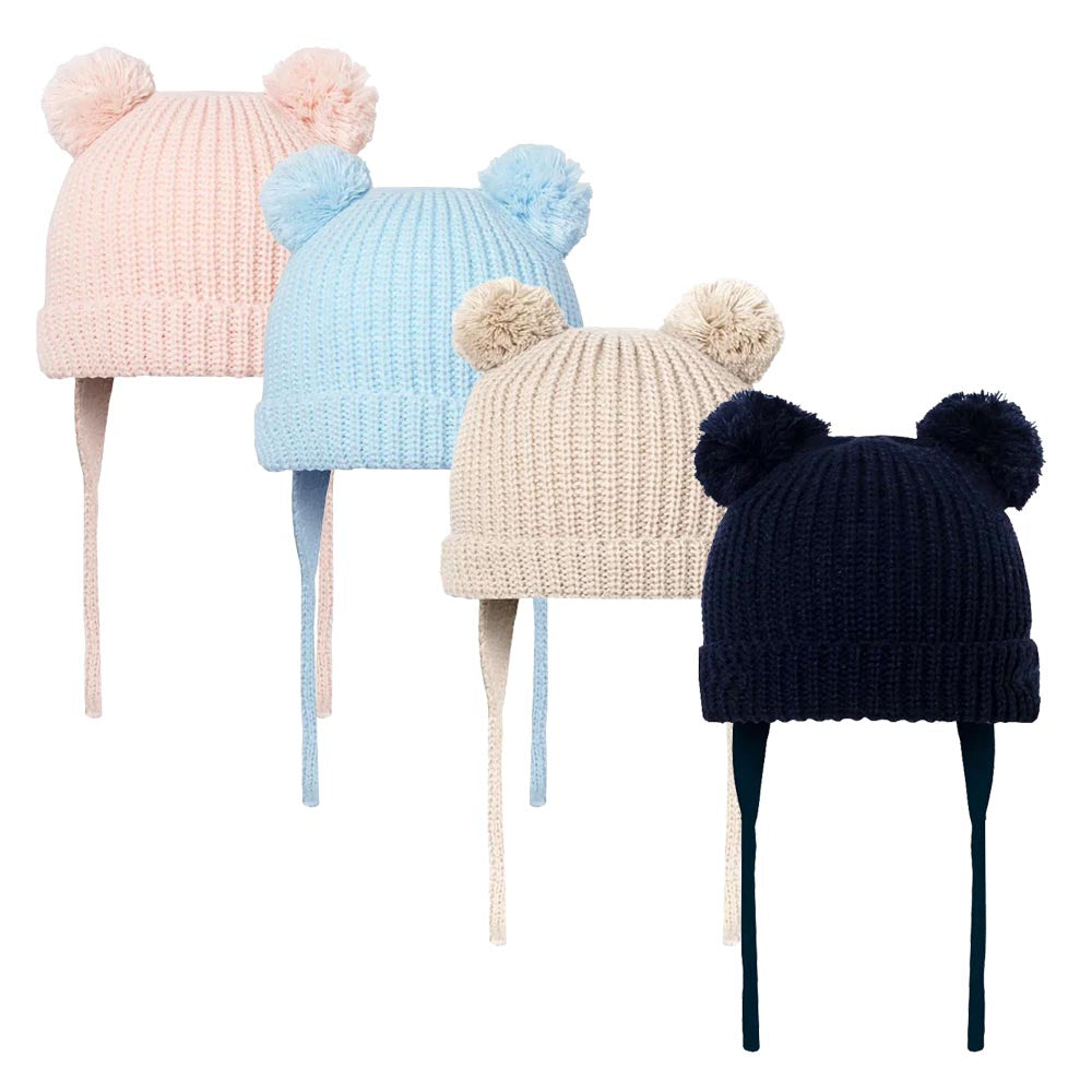 Touca Acrílica Com Pompons e Tapa Orelha - Everly