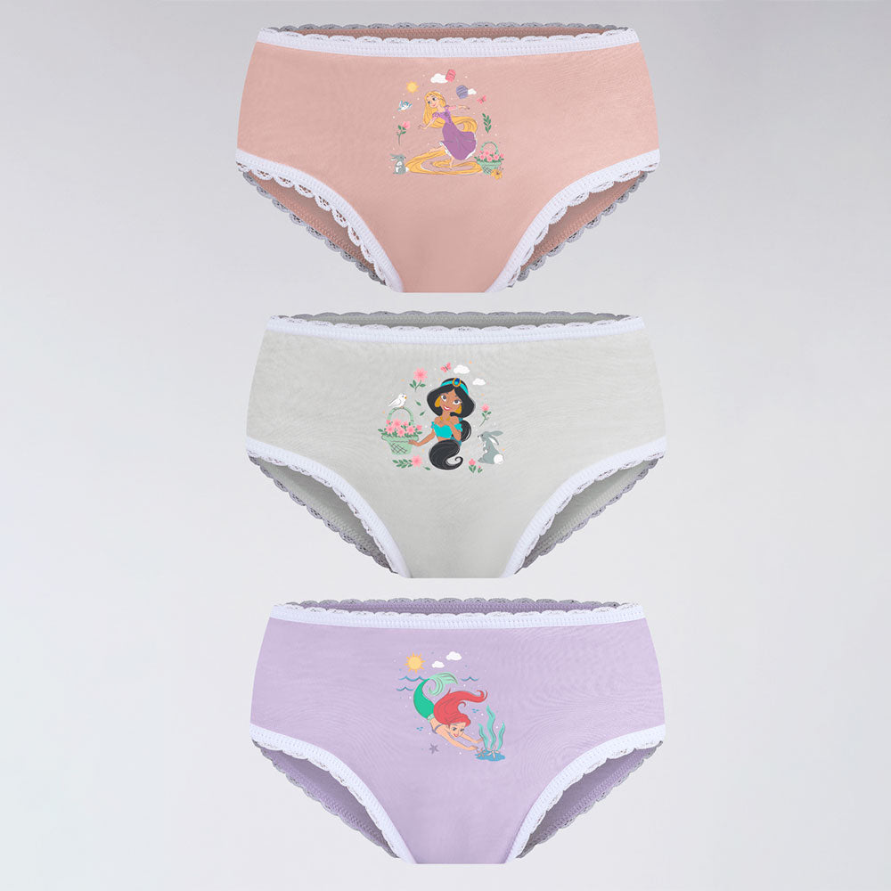 Kit 3 Calcinhas Infantil Algodão Disney Princesas - Lupo