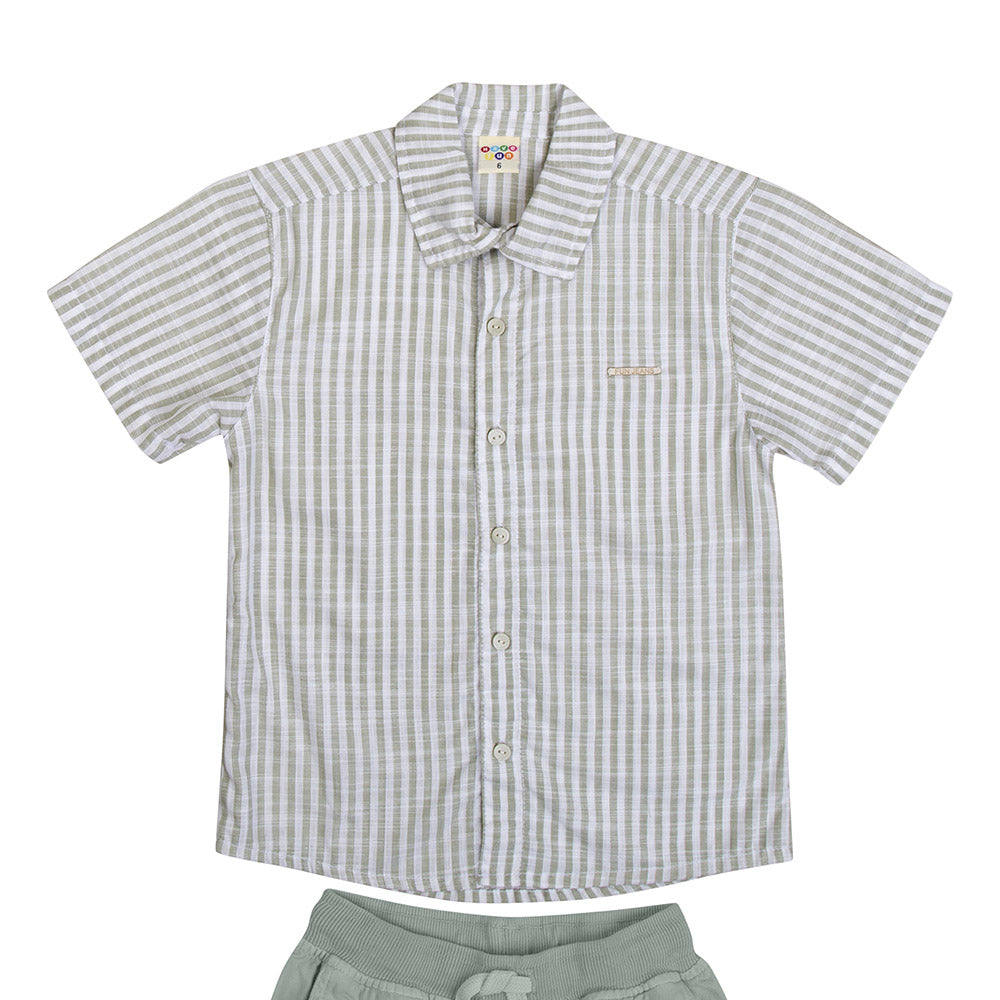 Conjunto Infantil Clean Camisa e Bermuda Sarja - Have Fun
