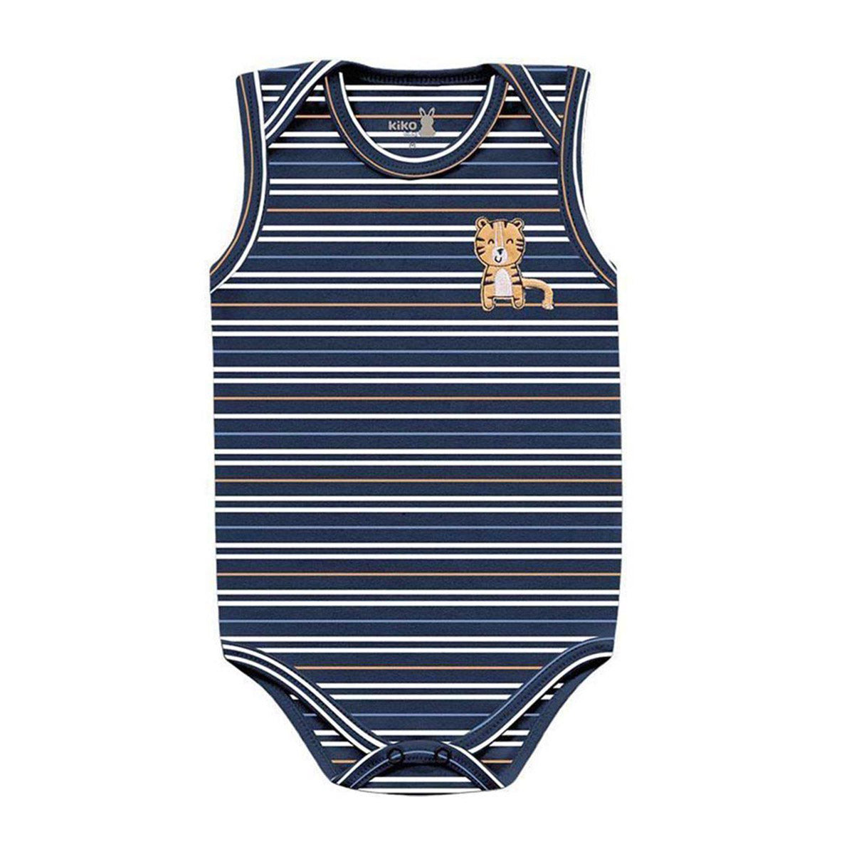 Body Regata Bebê Menino Listrado Tigre - Kiko Baby