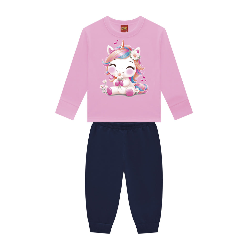 Conjunto Infantil Menina Moletom Peluciado Unicórnio - Kyly