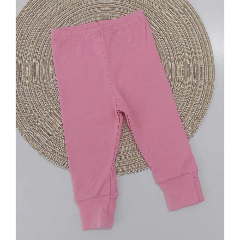 Calça Mijão Liso Vira Pé Bebê Menina Suedine - Kiko Baby